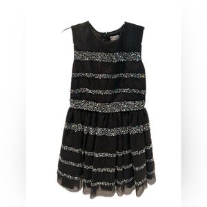 RED Valentino Designer Party dress black w/multicolor sequins size 46 Orig $1395